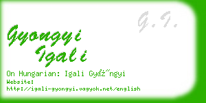 gyongyi igali business card